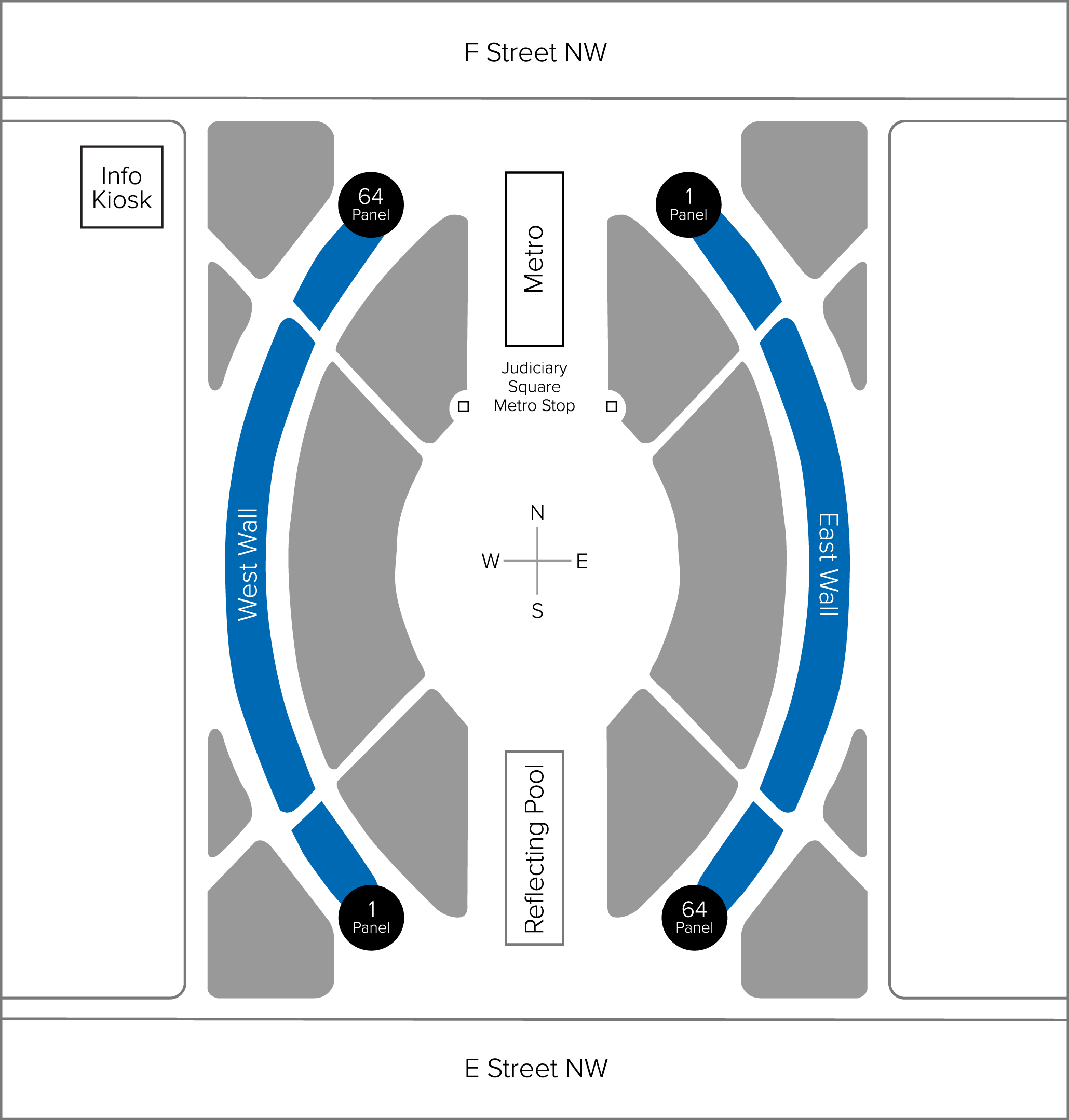 Map of the National Law Enforcement Officers Memorial